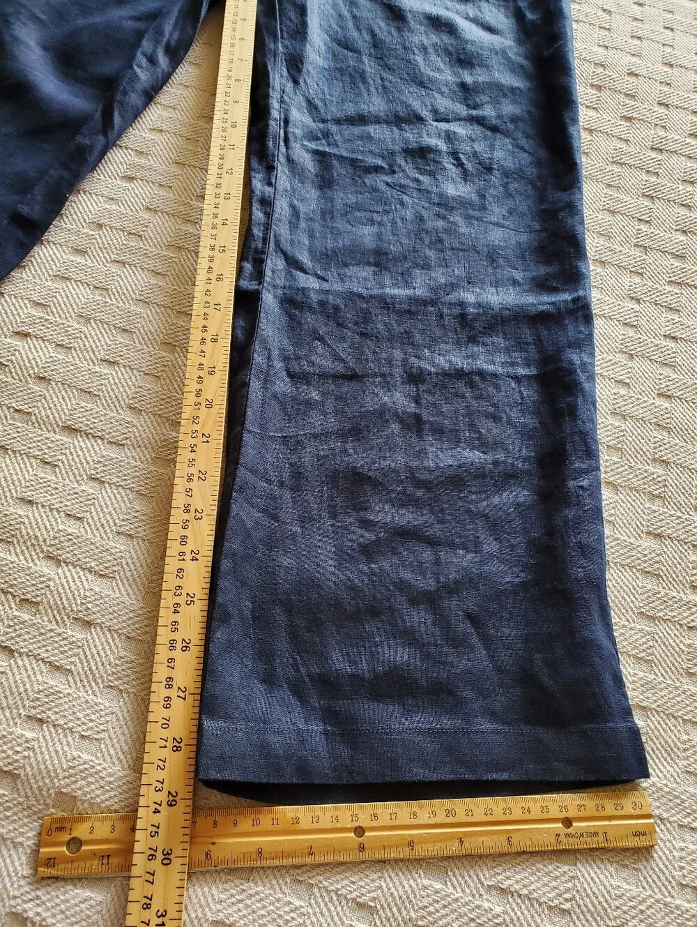 NWT Quince 100% European Linen Pleated Trouser Deep Navy
